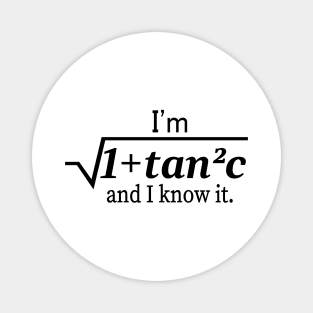 I'm Sqrt[1 + tan2 (c)] And I Know It Funny Math Magnet